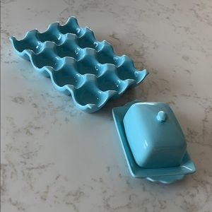 Small butter dish and egg holder